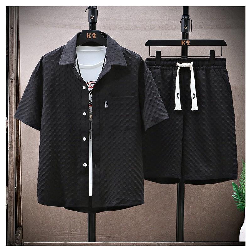 Men's Two-Piece Suit with Shirt and Shorts – Loose Fit