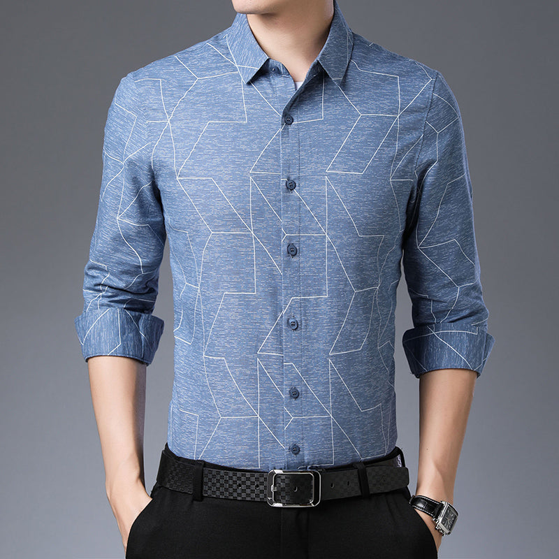 Camisa de hombre de manga larga con botones y tallas extendidas M-4XL – Estilo casual clásico