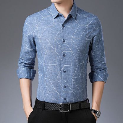 Camisa de hombre de manga larga con botones y tallas extendidas M-4XL – Estilo casual clásico