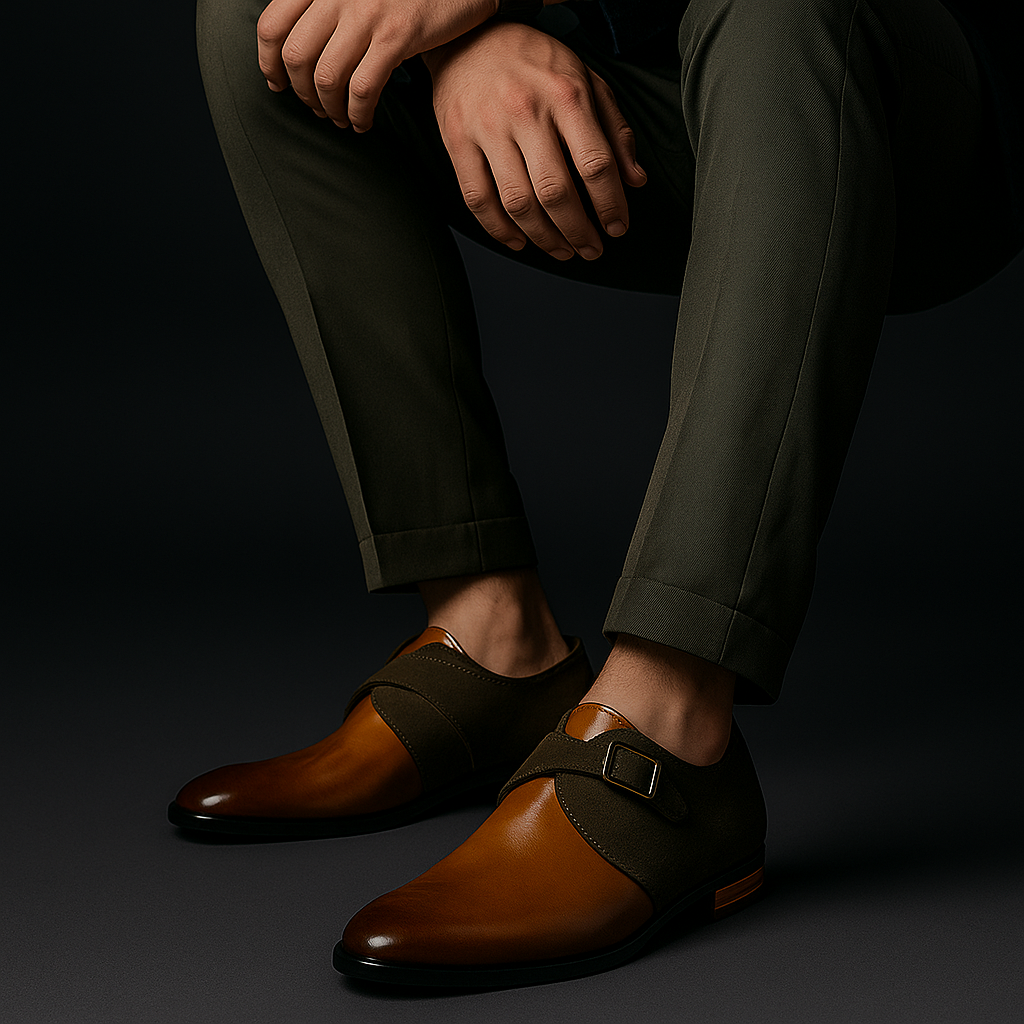 Scarpe Derby Uomo Slip-On con Fibbia, Soletta Imbottita, Suola in Gomma – Eleganti e Comode