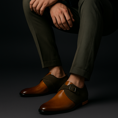 Scarpe Derby Uomo Slip-On con Fibbia, Soletta Imbottita, Suola in Gomma – Eleganti e Comode