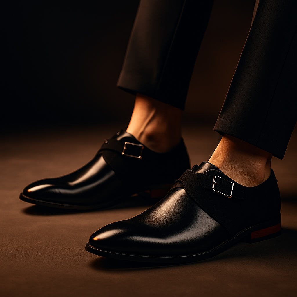 Scarpe Derby Uomo Slip-On con Fibbia, Soletta Imbottita, Suola in Gomma – Eleganti e Comode