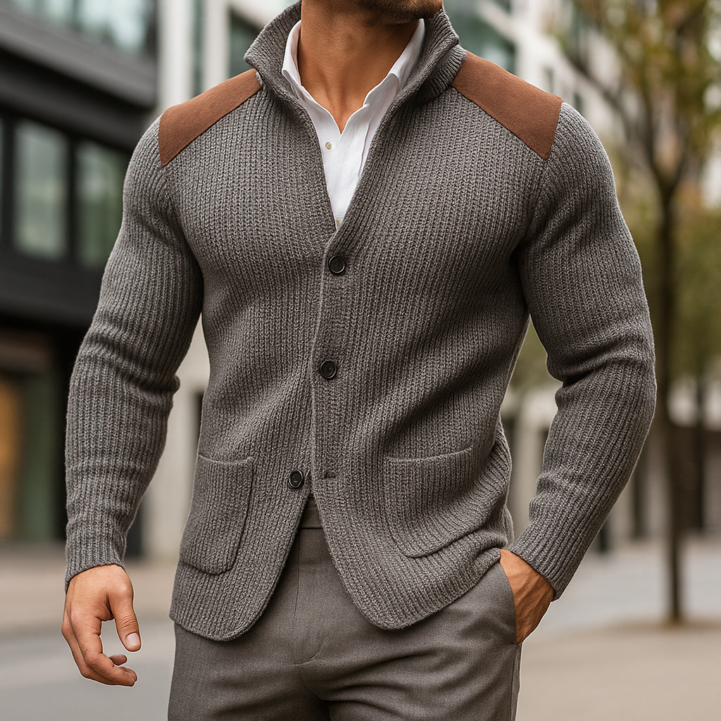 Blazer Uomo in Maglia Strutturata con Design Testurizzato – Eleganza Flessibile