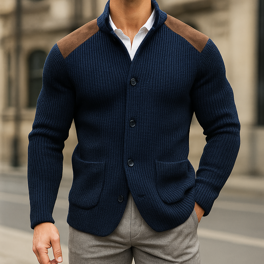 Blazer Uomo in Maglia Strutturata con Design Testurizzato – Eleganza Flessibile