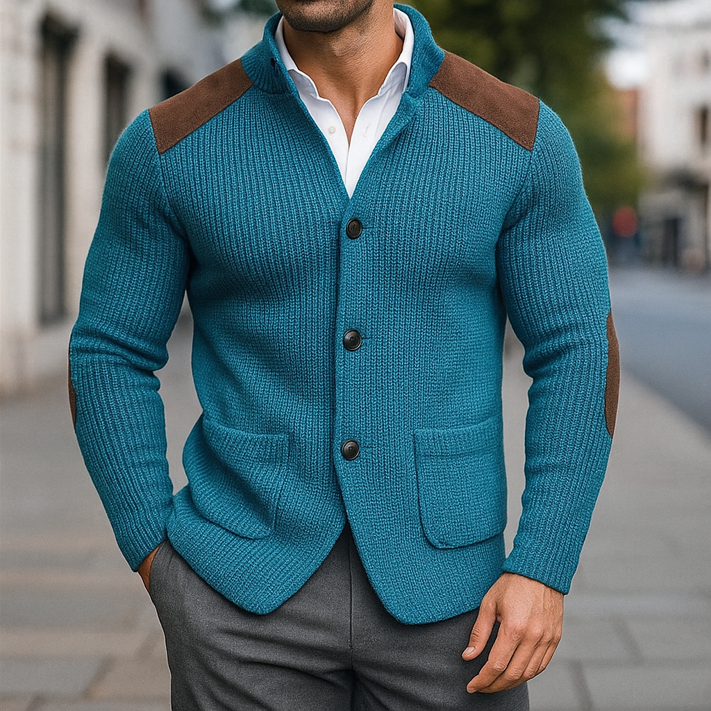 Blazer Uomo in Maglia Strutturata con Design Testurizzato – Eleganza Flessibile
