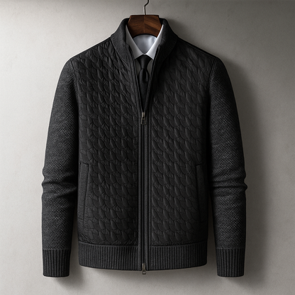 Giacca Uomo con Corpo Trapuntato e Maniche in Maglia – Stile Versatile – Misto Cashmere