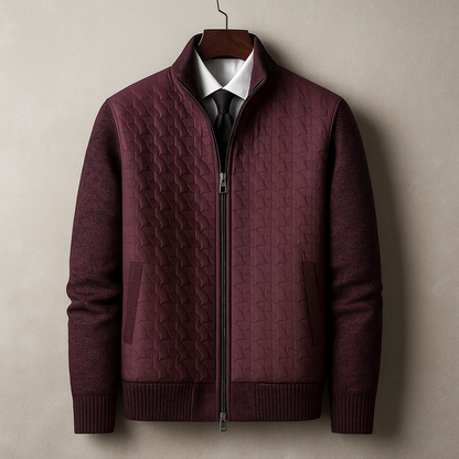 Giacca Uomo con Corpo Trapuntato e Maniche in Maglia – Stile Versatile – Misto Cashmere