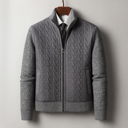 Giacca Uomo con Corpo Trapuntato e Maniche in Maglia – Stile Versatile – Misto Cashmere