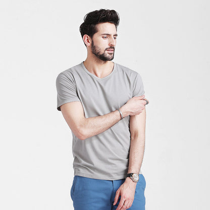 Men's Slim Fit Summer T-Shirt with Crew Neck and Quick Dry – Lightweight Solid Color T-Shirt