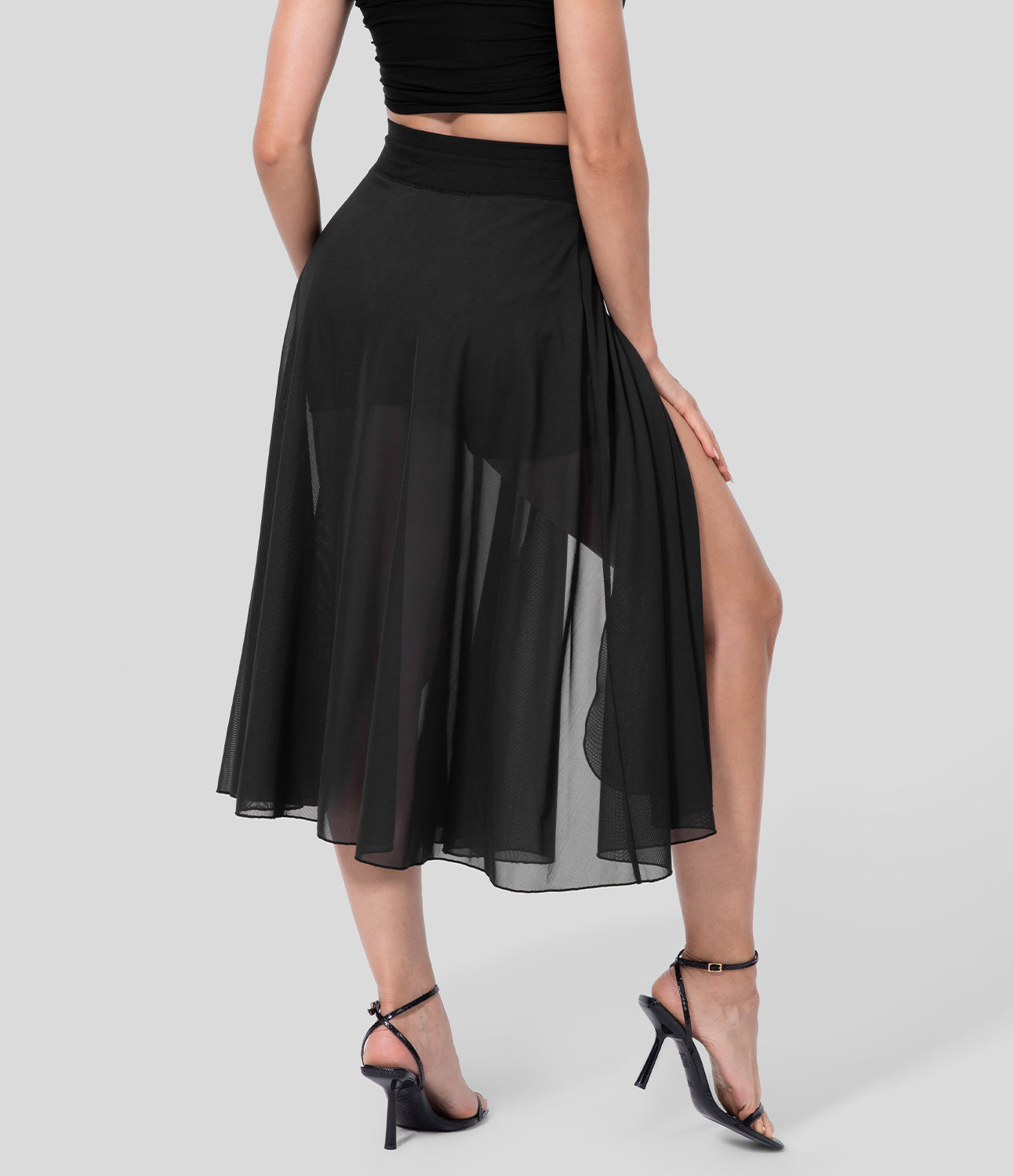 Gonna Midi Donna 2-in-1 con Tasca Laterale Nascosta e Vita Elasticizzata