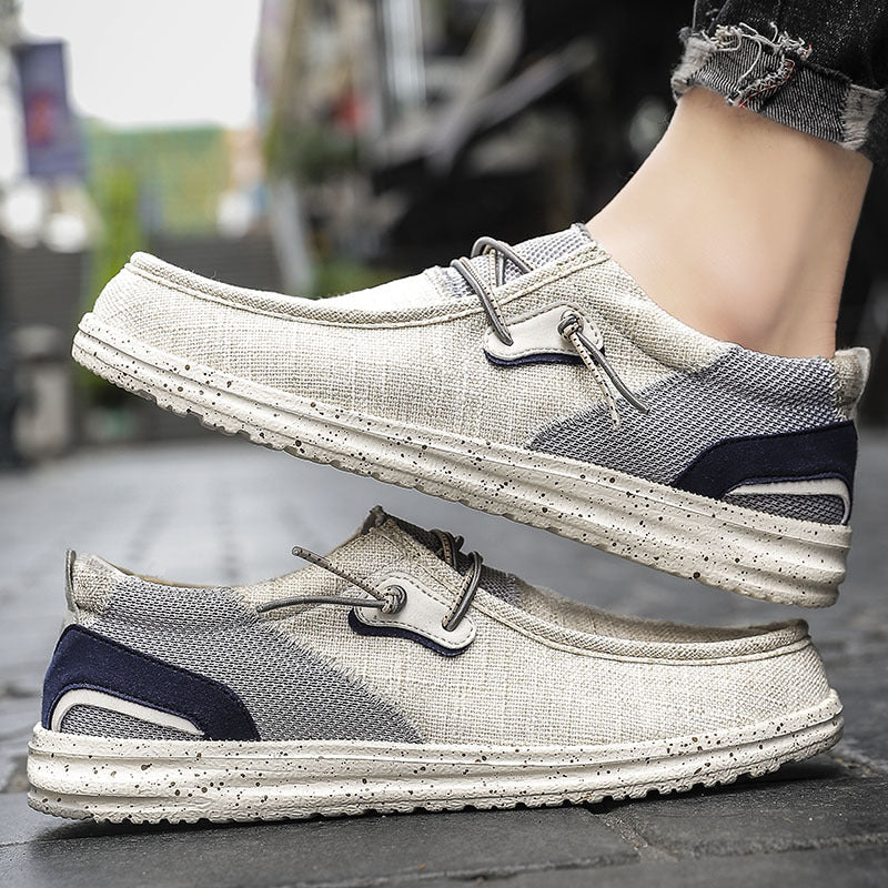 Men's canvas loafers with lightweight soles - casual style