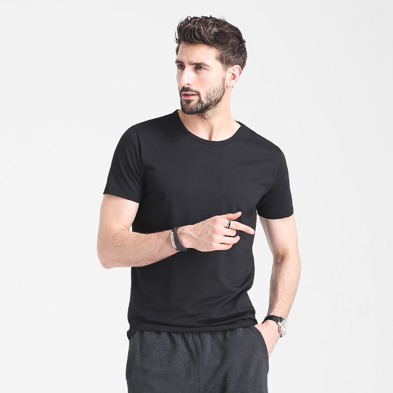 Men's Slim Fit Summer T-Shirt with Crew Neck and Quick Dry – Lightweight Solid Color T-Shirt