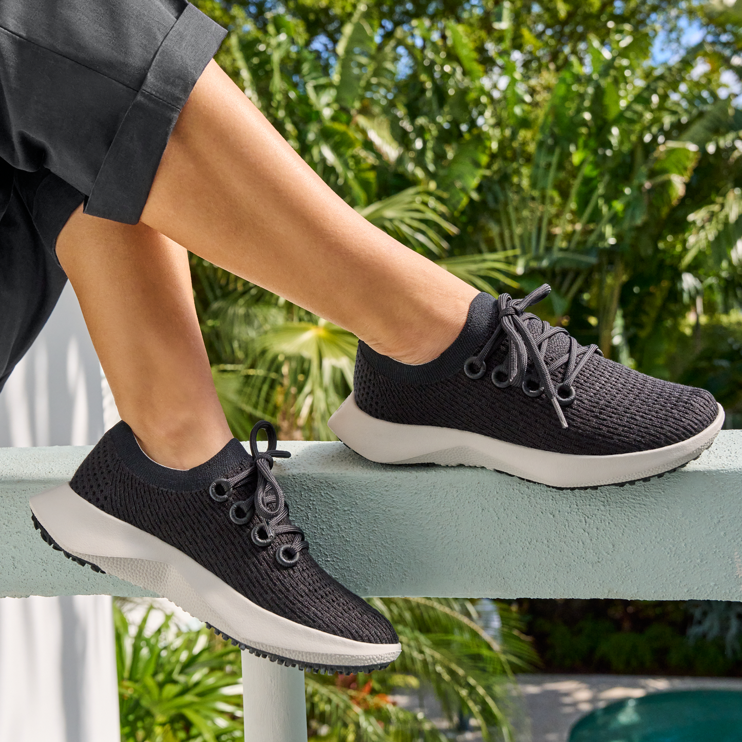 Women's Sneakers with One-Piece Knit Upper and Grip Sole