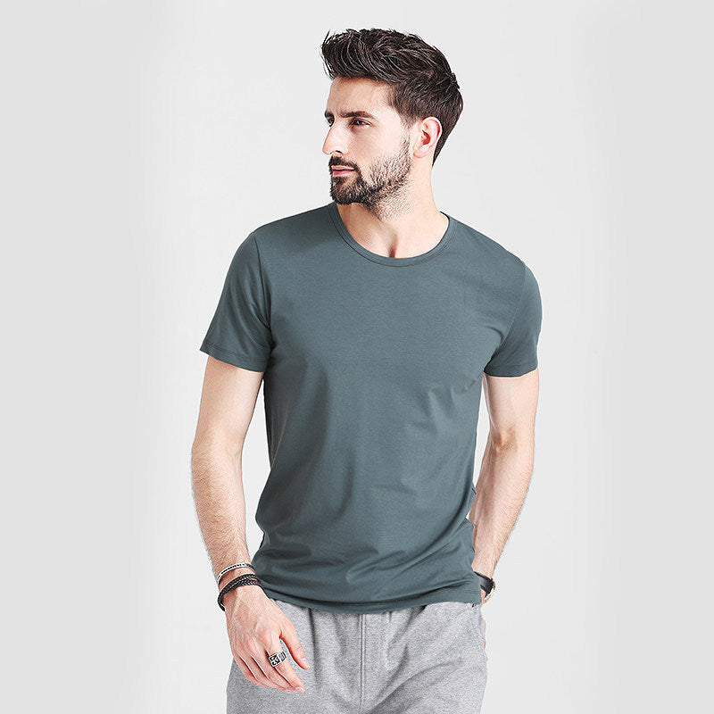 Men's Slim Fit Summer T-Shirt with Crew Neck and Quick Dry – Lightweight Solid Color T-Shirt