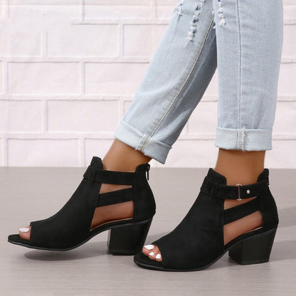 Sandali Donna con Tacco Alto, Punta Tonda e Cinturino con Fibbia – Sandali Eleganti