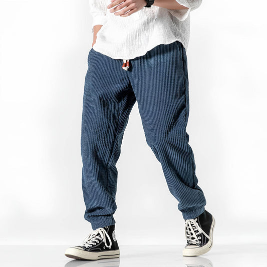 Men's Straight-Leg Pants – Corduroy Style with Regular Fit
