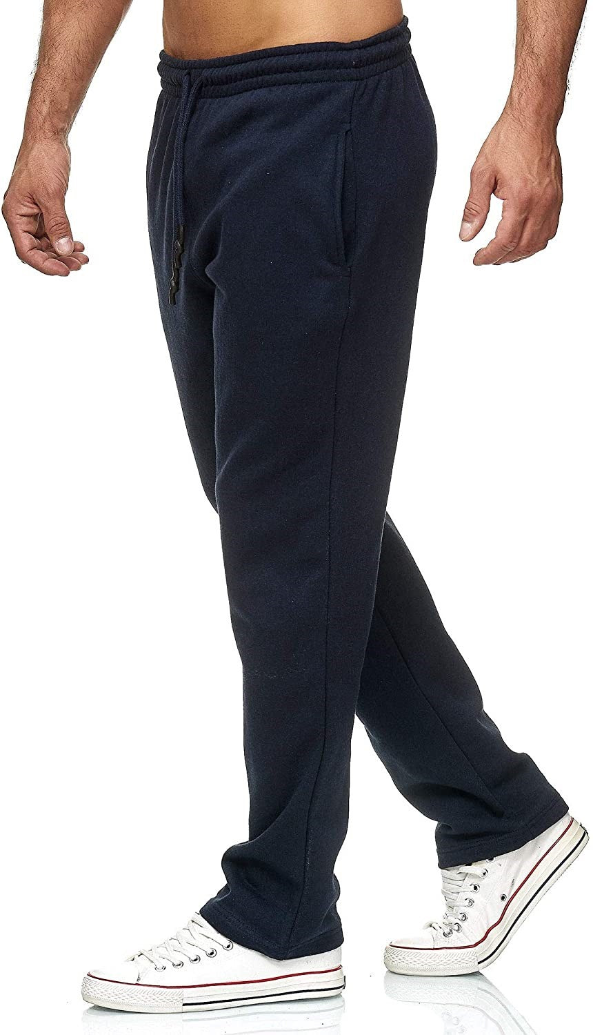 Pantaloni della Tuta Uomo Gamba Dritta Microelastici Foderati in Pile – Comfort Termico