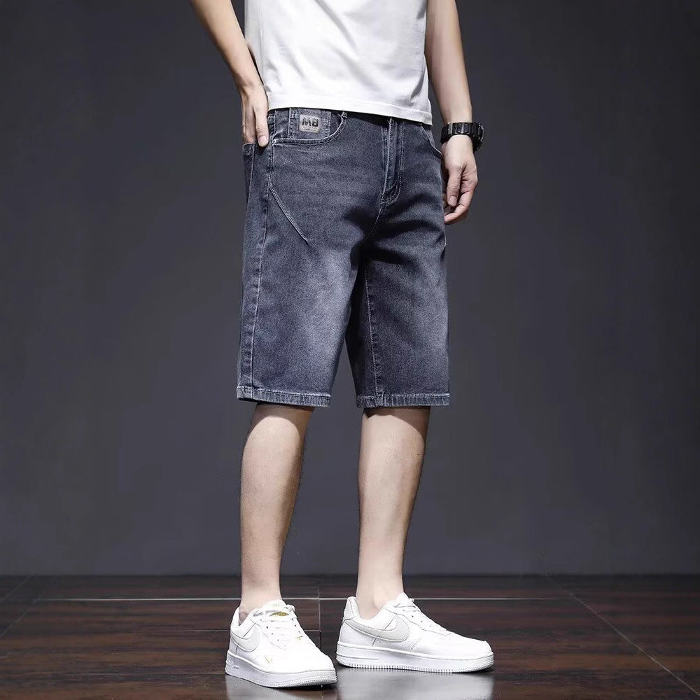Herre denim shorts til sommer med lige ben – behagelig pasform
