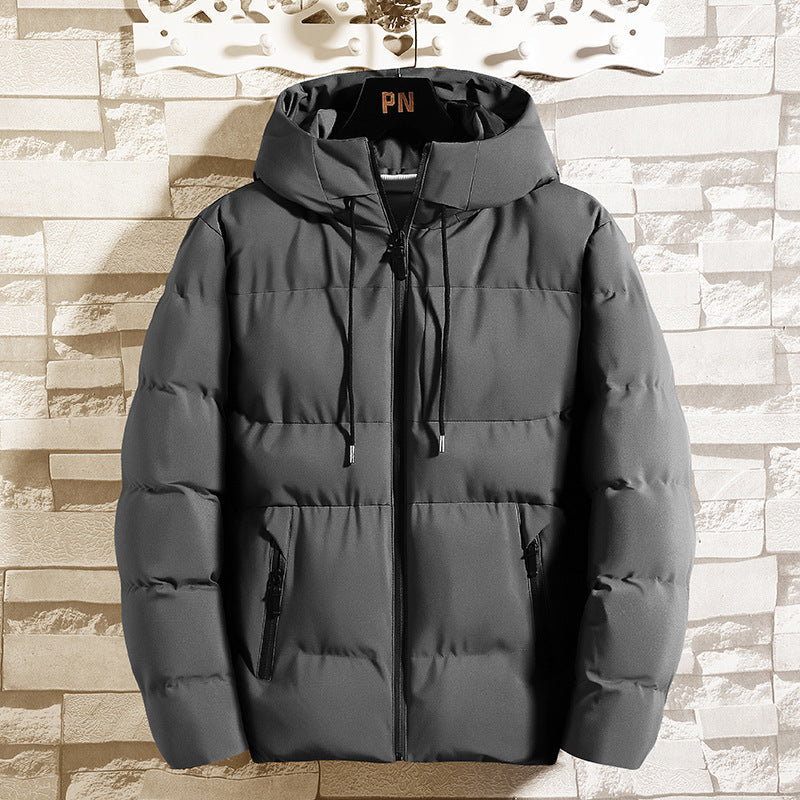 Men's Padded Winter Jacket with Hood and Down Filling