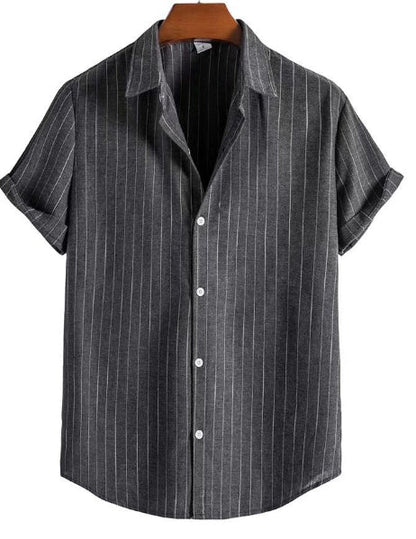 Camicia Estiva Uomo a Maniche Corte con Stampa 3D e Vestibilità Ampia – Camicia Leggera Casual