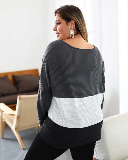 Jersey de mujer suéter de punto con detalles acanalados