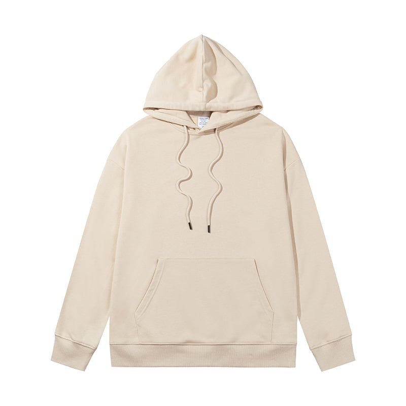 Herre hættetrøje med lange ærmer og ensfarvet design