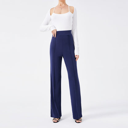 High-Waisted Slim Solid Color Women's Flared Pants
