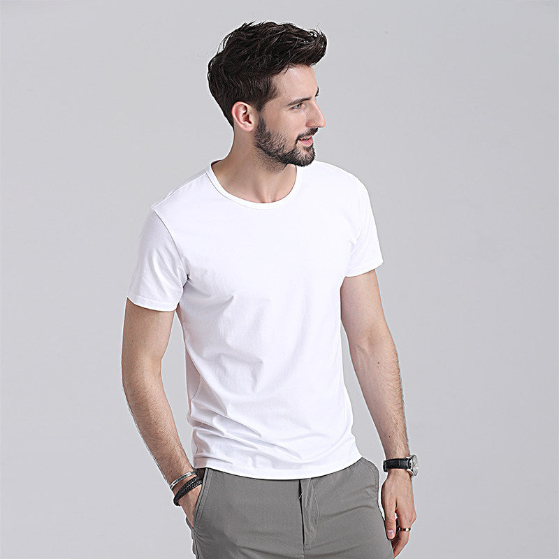 Men's Slim Fit Summer T-Shirt with Crew Neck and Quick Dry – Lightweight Solid Color T-Shirt