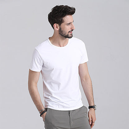Men's Slim Fit Summer T-Shirt with Crew Neck and Quick Dry – Lightweight Solid Color T-Shirt