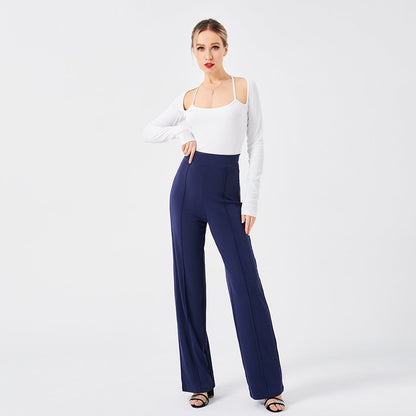 High-Waisted Slim Solid Color Women's Flared Pants