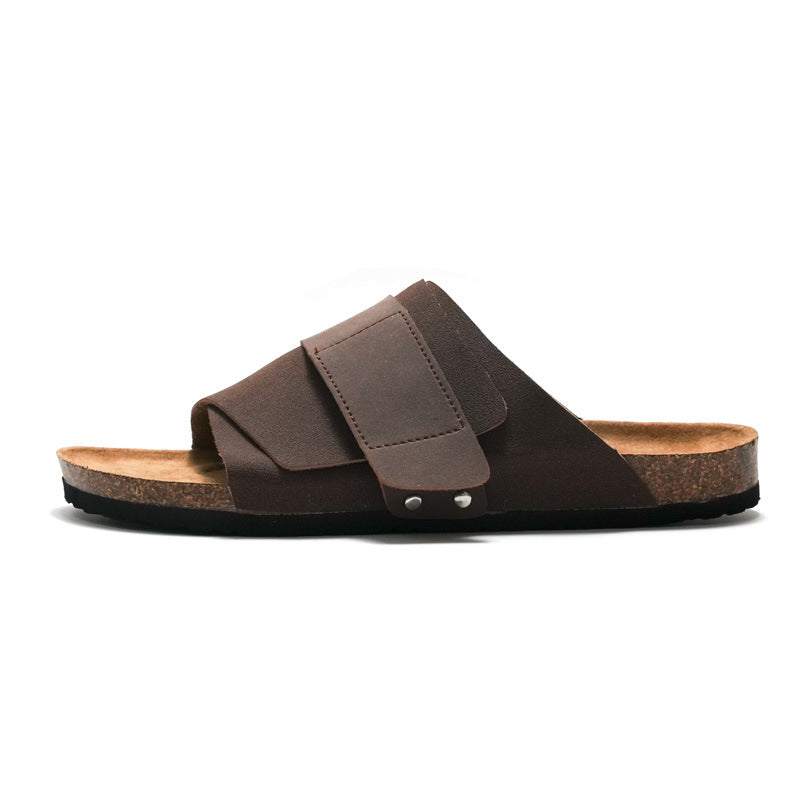 Sandali Unisex Casual con Doppio Cinturino Regolabile e Plantare Effetto Sughero