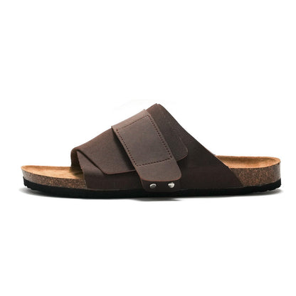 Sandali Unisex Casual con Doppio Cinturino Regolabile e Plantare Effetto Sughero