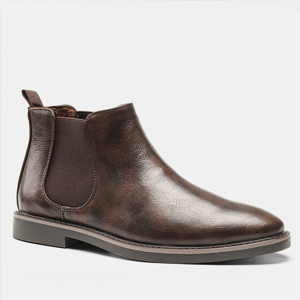 Stivaletti Chelsea da Uomo in Ecopelle con Punta Tonda e Design Slip-On – Suola in Gomma
