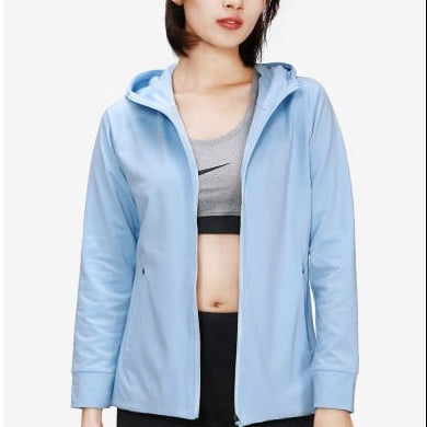 Women's Long Sleeve Winter Yoga Jacket with Hood, Plush Lining, and High Collar