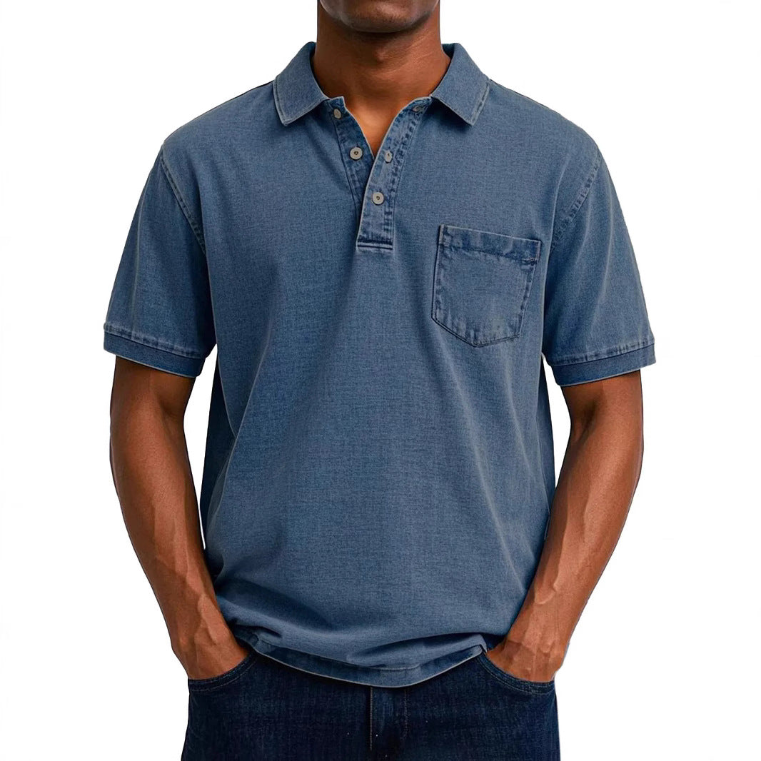 Camicia Estiva Uomo a Maniche Corte con Stampa e Bottoni – Vestibilità Aderente
