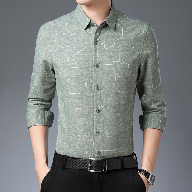 Camisa de hombre de manga larga con botones y tallas extendidas M-4XL – Estilo casual clásico