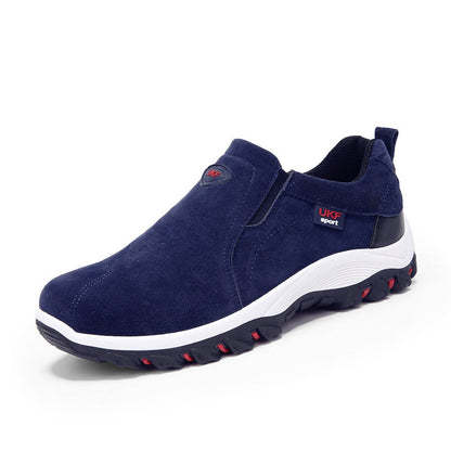 Men's Outdoor Slip-On Shoes with Suede Upper and Plastic Sole