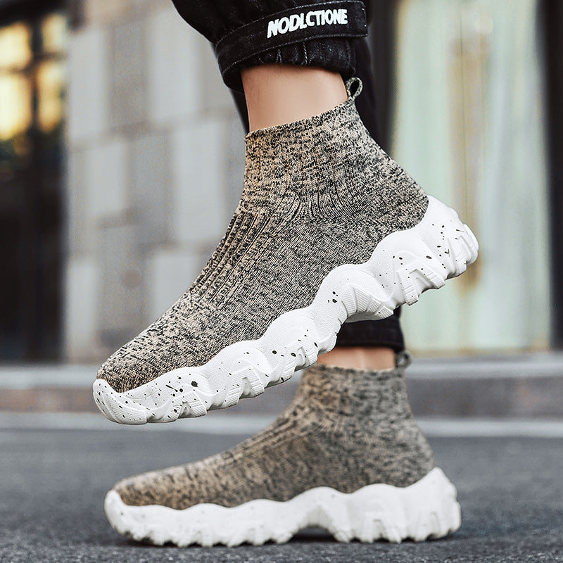 Zapatos de hombre sin cordones hasta media pantorrilla con suela elevada