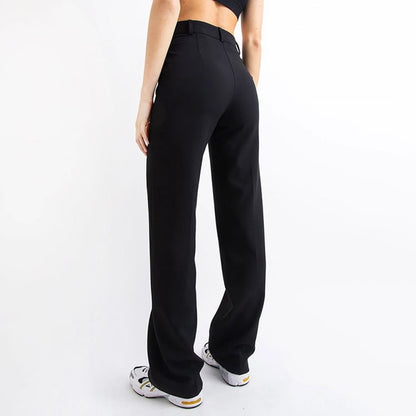 Pantaloni Donna a Vita Alta Gamba Dritta per Ufficio – Stile Classico