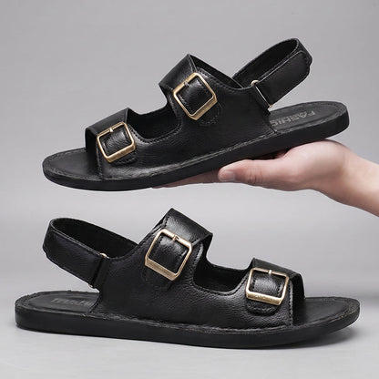 Reloj de hombre con doble correa y cierre de velcro – estilo piel