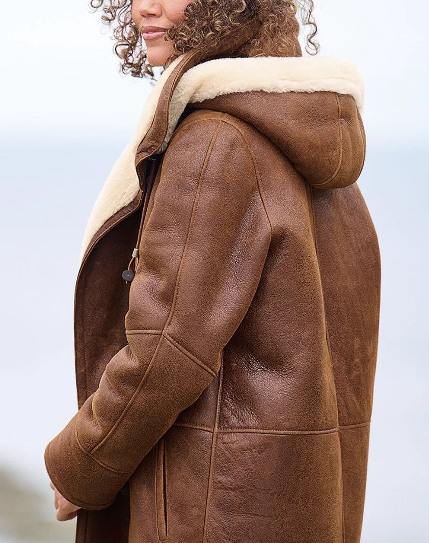 Women's Winter Coat with Hood – Structured Fit