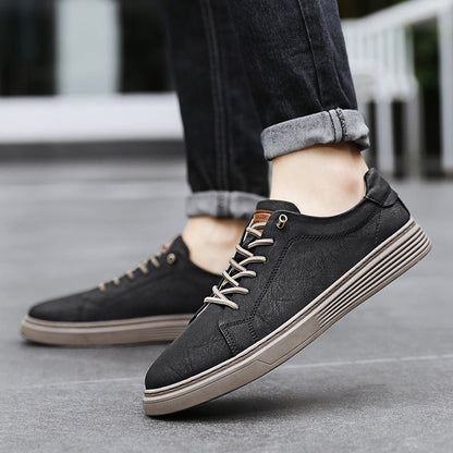 Men's Sneakers with Stitched Upper and Linear Silhouette