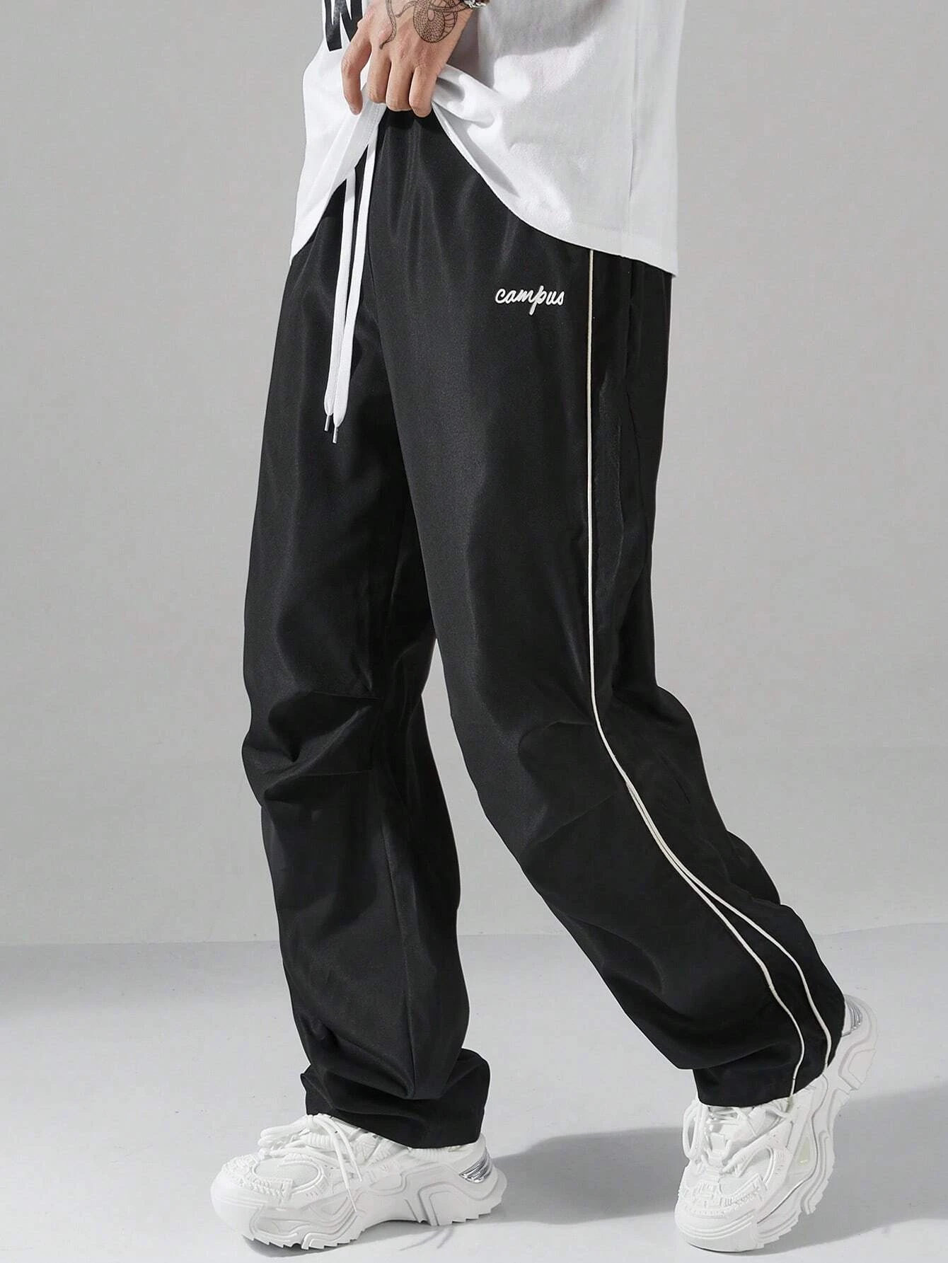 Men's Straight-Leg Sports Pants with Drawstring – Relaxed Fit