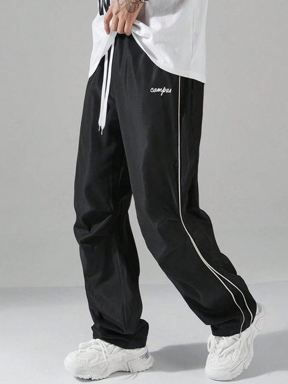 Men's Straight-Leg Sports Pants with Drawstring – Relaxed Fit