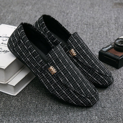 Scarpe Uomo in Tela con Punta Tonda e Suola Leggera