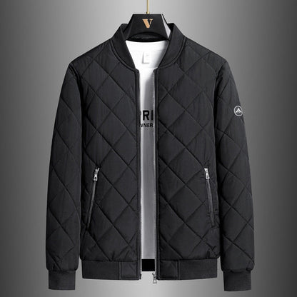 Men's Padded Winter Jacket Plus Sizes with Insulating Lining and High Collar