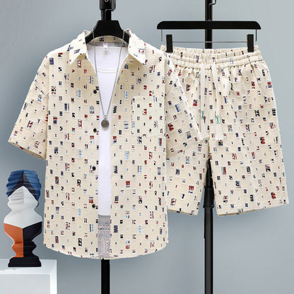 Men's Summer Two-Piece Set with Short-Sleeve T-Shirt and Shorts – Casual Sports Set