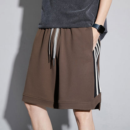 Pantaloncini Uomo Cropped a Righe con Vita Media – Vestibilità Comoda