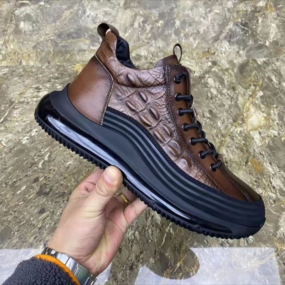 Scarpe Invernali da Uomo con Cuscinetto d’Aria, Fascia Elastica e Design Intagliato