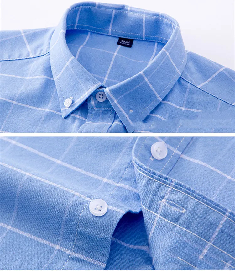 Men's Checkered Shirt with Long Sleeves and Button Closure – Classic Casual Style